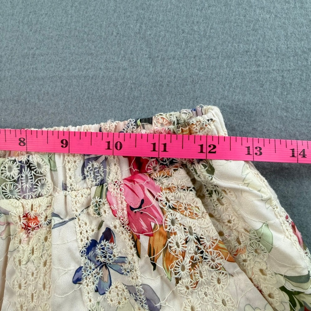 Dance & Marvel Shorts Women S Cream Floral Eyelet Ruffle Boho Soft Girl Summer - Picture 4 of 8